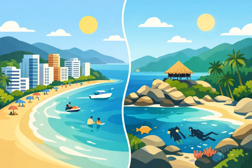 El Rodadero vs el área del Tayrona