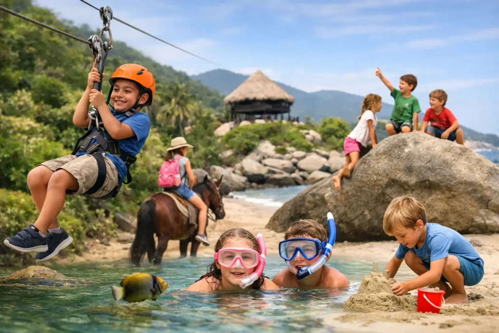 10 actividades para niños cerca Tayrona