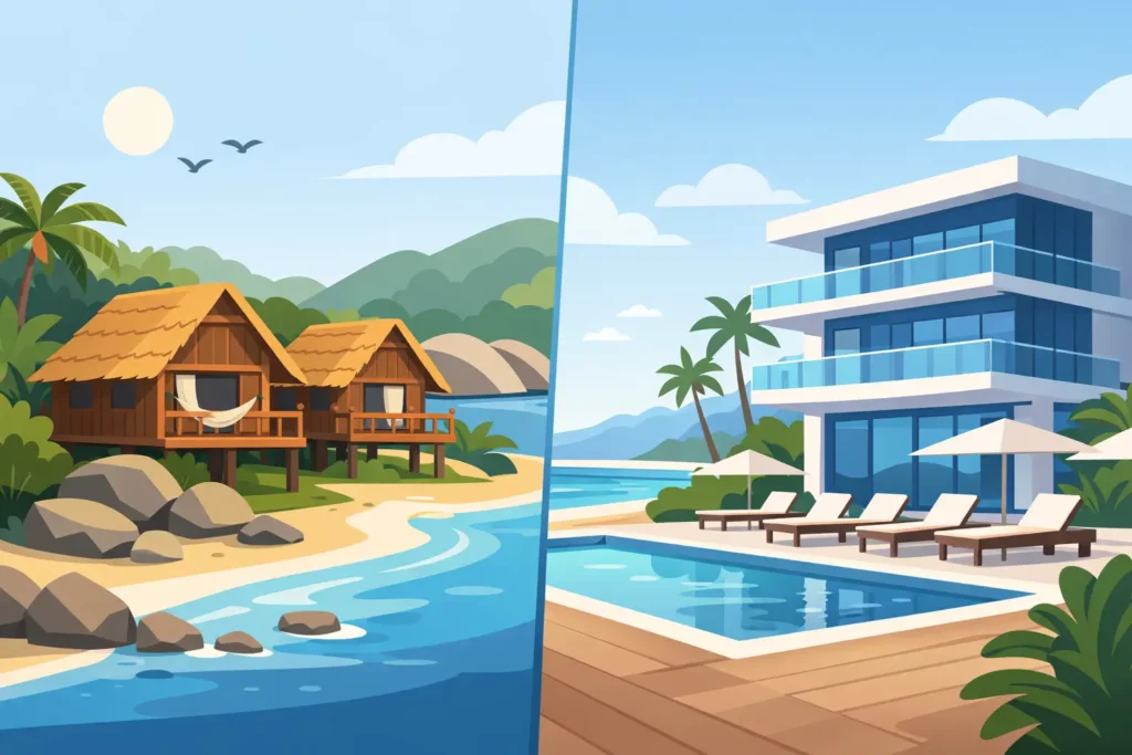 Cabañas vs hotel cerca Tayrona: ¿qué te conviene?