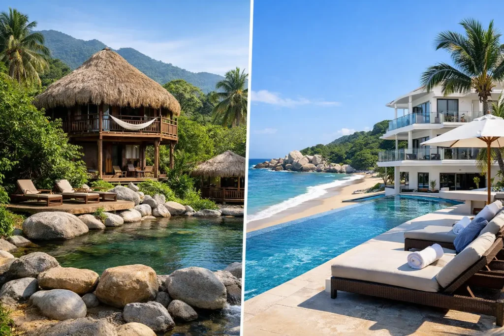 Hotel ecológico vs hotel boutique en Tayrona