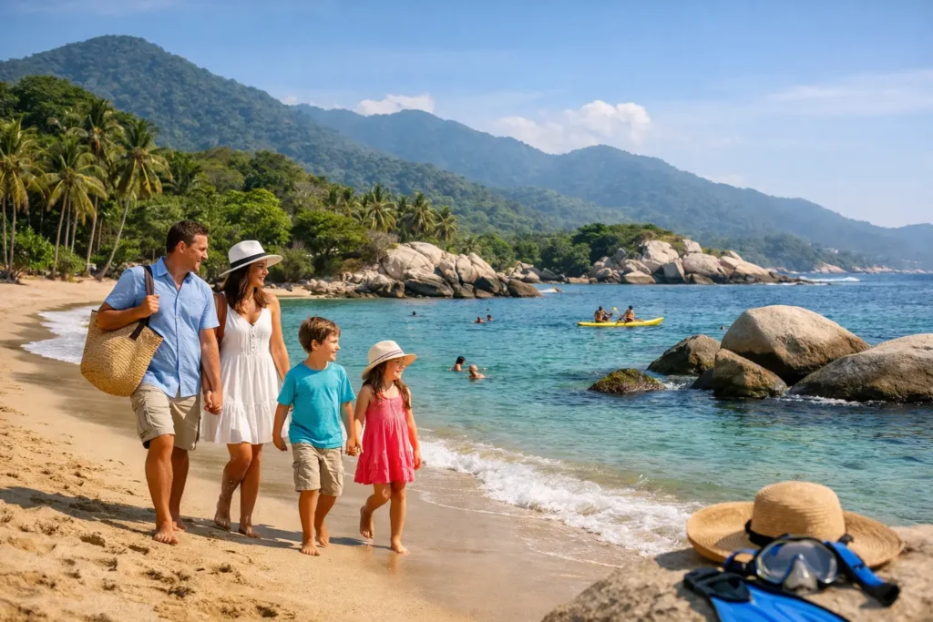 Ejemplo de vacaciones familiares cerca Tayrona